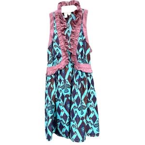 Plenty By Tracy Reese Silk Ruffled Tank/Dress With Attached Belt. Size 4